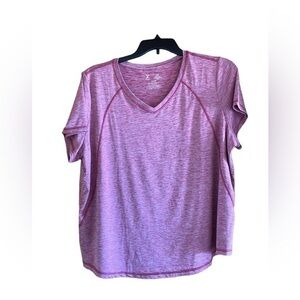 Xersion Women’s V-Neck Essential Performance‎ Workout Tee Pink Size 0X